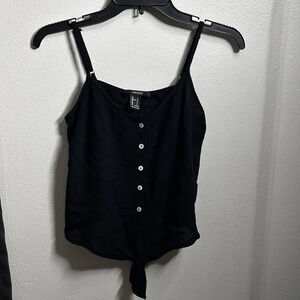 Forever 21 Women Casual‎ Black Knot Top Blouse Size Small.
